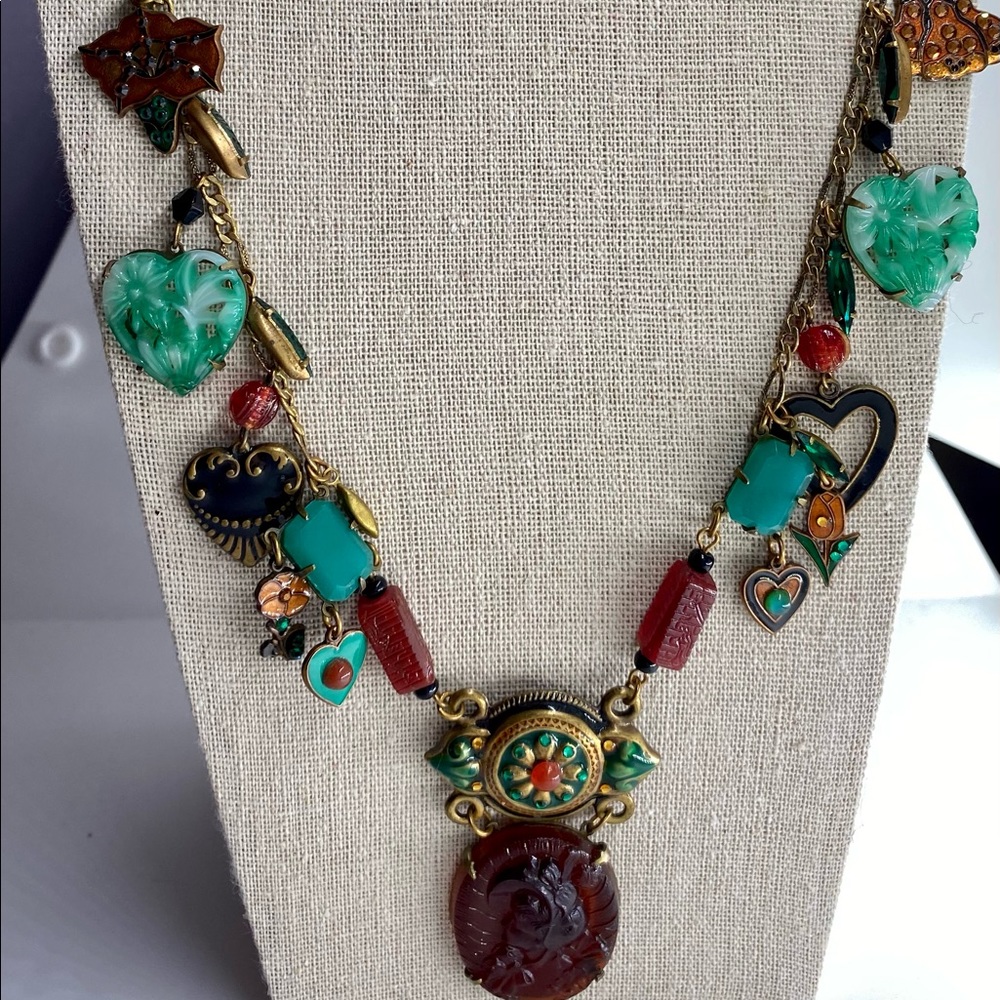Vintage Glass Works Studio Cameo charm necklace